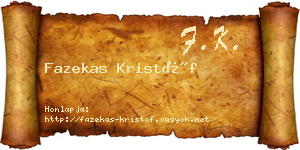 Fazekas Kristóf névjegykártya