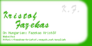 kristof fazekas business card
