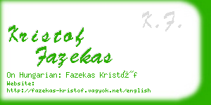 kristof fazekas business card